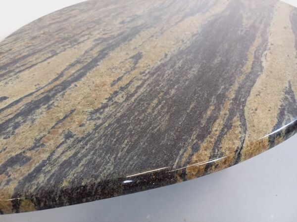 Table basse ovale vintage en marbre des années 70