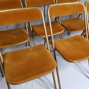 Set of 6 Souvignet conference chairs, vintage, in saffron velvet