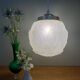 Vintage art deco globe pendant light in frosted glass