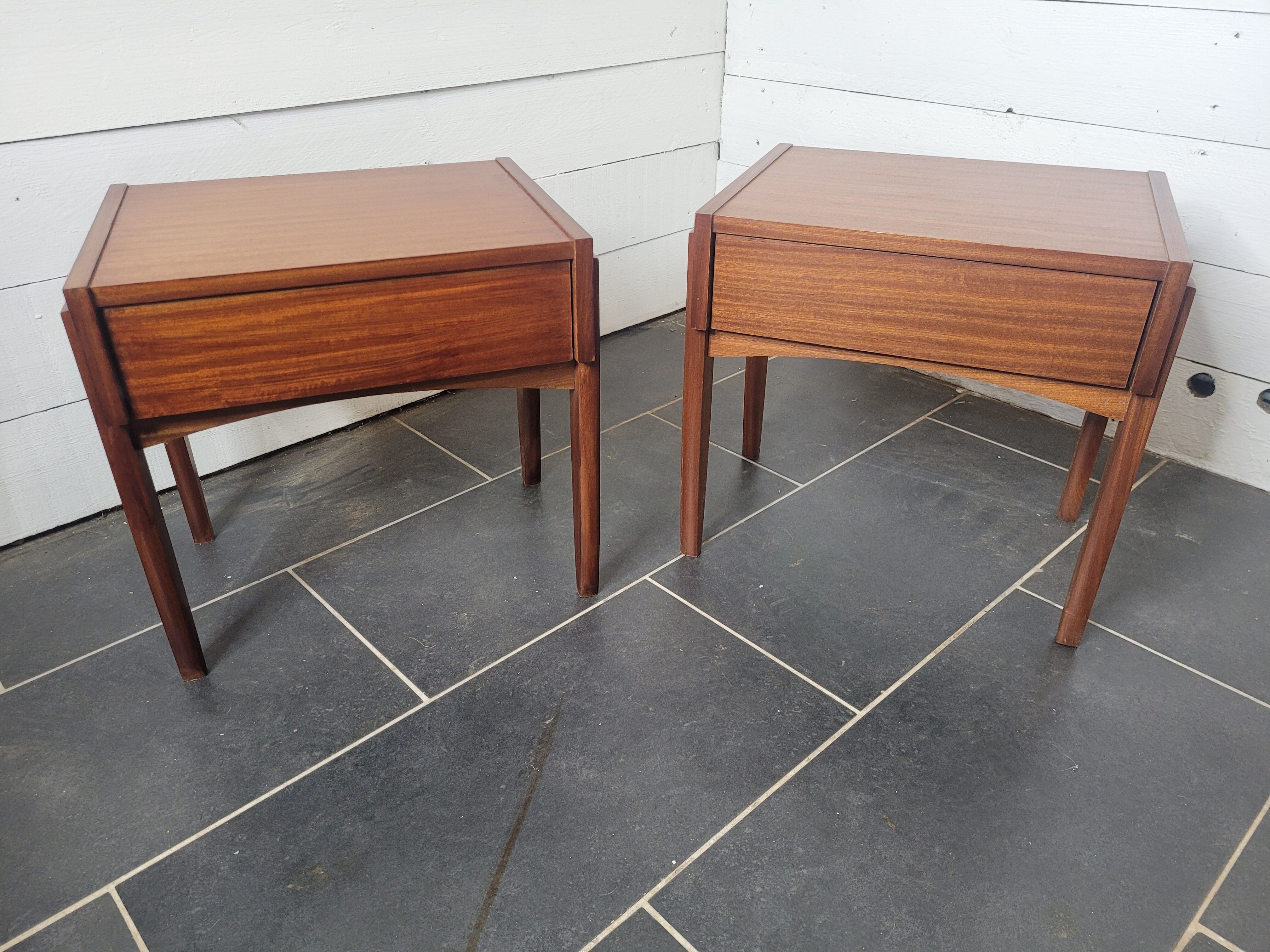 Pair of Scandinavian teak bedside tables from the 60s