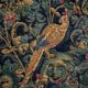 Mid Century wall tapestry with birds, animals, and leaves, Belgium 1960s.