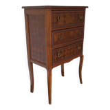 Louis XVI style chest of drawers with 3 drawers in oak