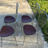 Set of 4 Formica chairs, 1960s style with metal frame.