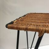 Rattan and metal coffee table by Raoul Guys