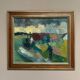 Huile sur toile suédoise – « Fermes » par Arnold William Pedersen