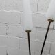 Arlus floor lamp with tripod base and 2 ribbed glass lamps 1950