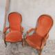 Two Voltaire type armchairs
