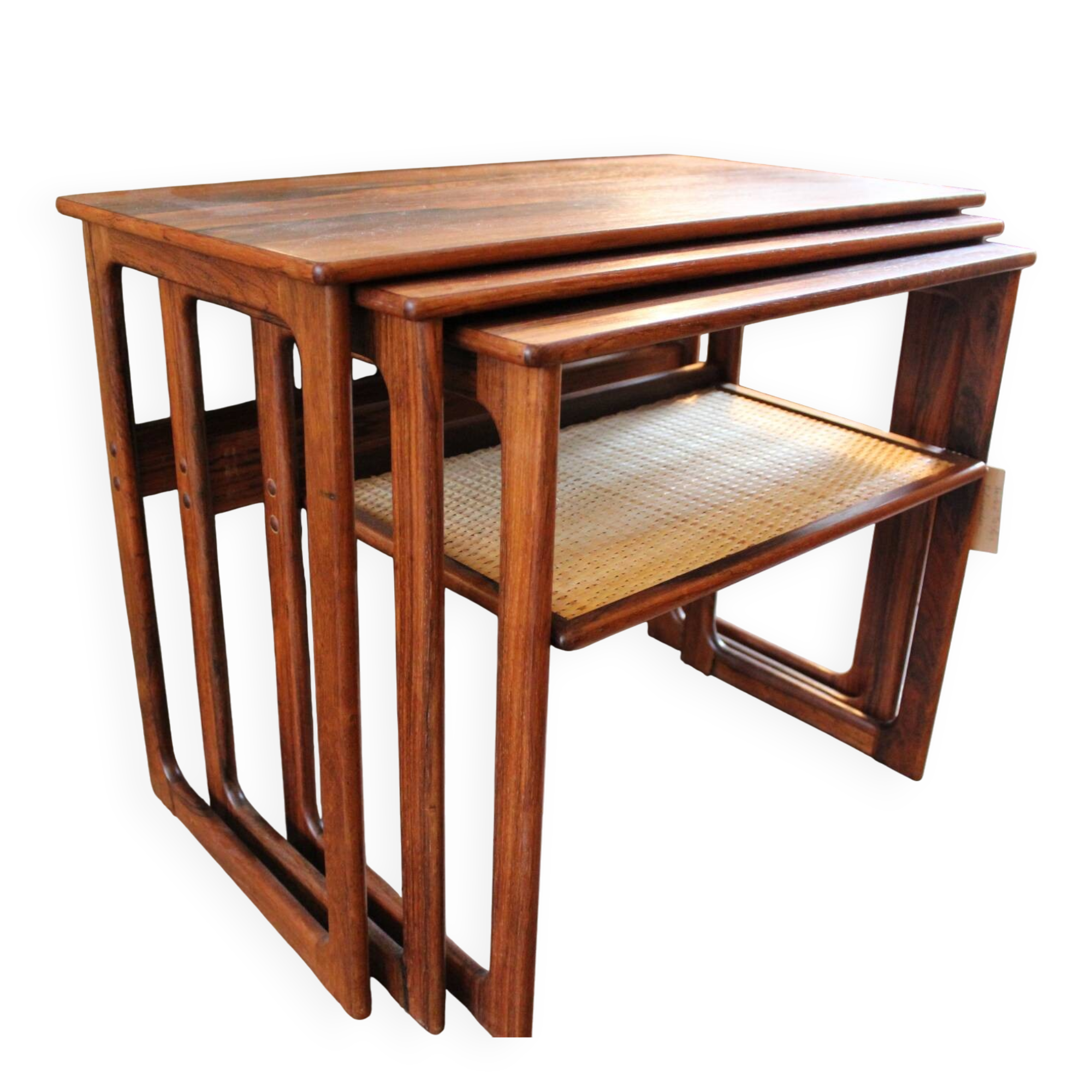 Palissander nested sidetable set by J Andersen for Silkeborg