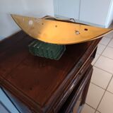 art deco brass and glass wall lamp attributed to Jean Perzel