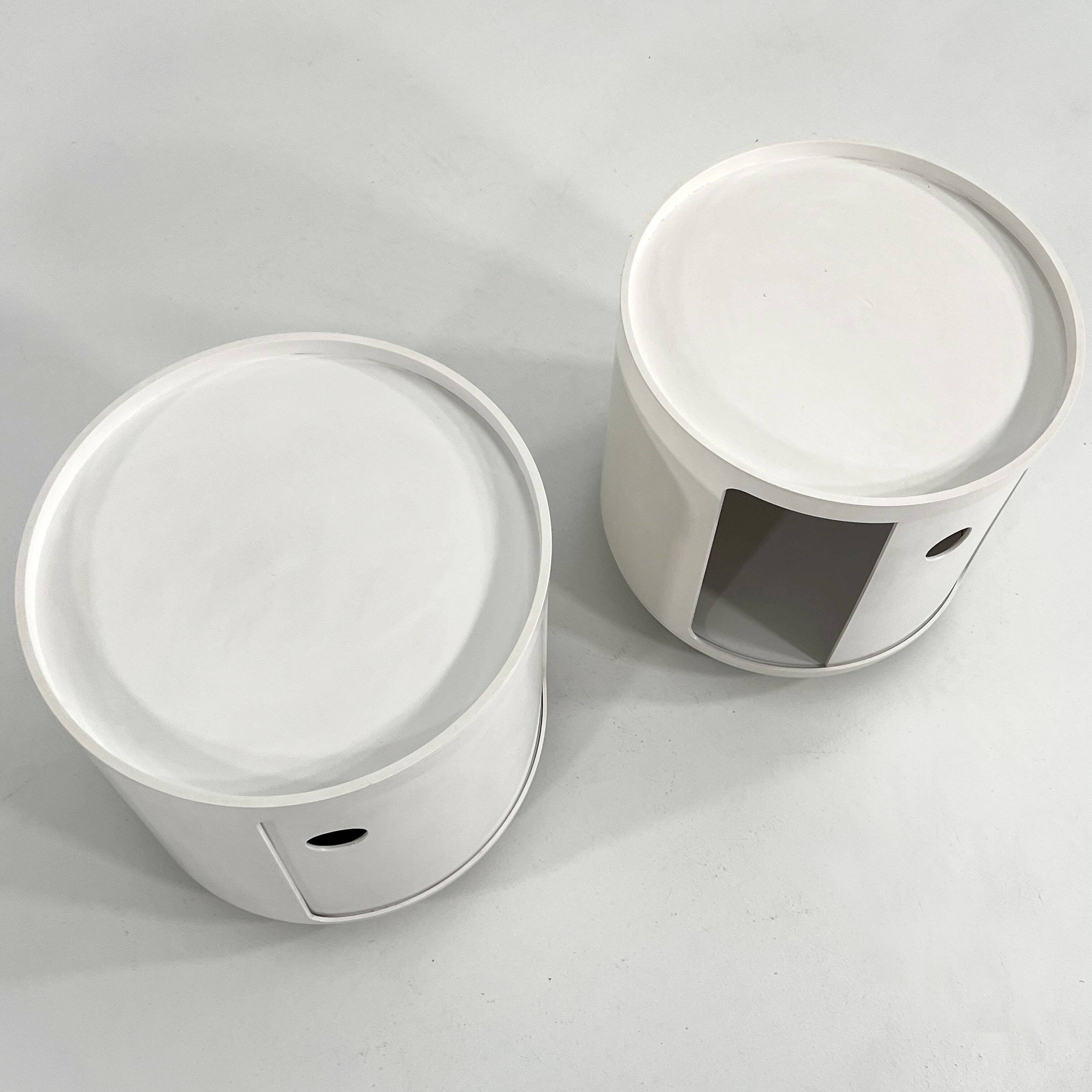 Paire de tables de nuit, Componibili par Anna Castelli pour Kartell, 1970