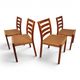 Niels Otto Møller Model 408, Set of 4 Teak Papercord Dining Chairs for J.L.
