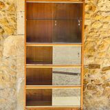 Storage unit/Library with sliding glass doors 1960s