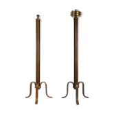 Pair of vintage designer lampposts in gold-growing metal