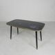 Vintage coffee table with glass top and angled legs