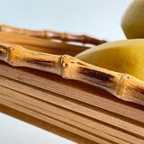 VINTAGE Wooden and Bamboo Fruit CUT BASKET