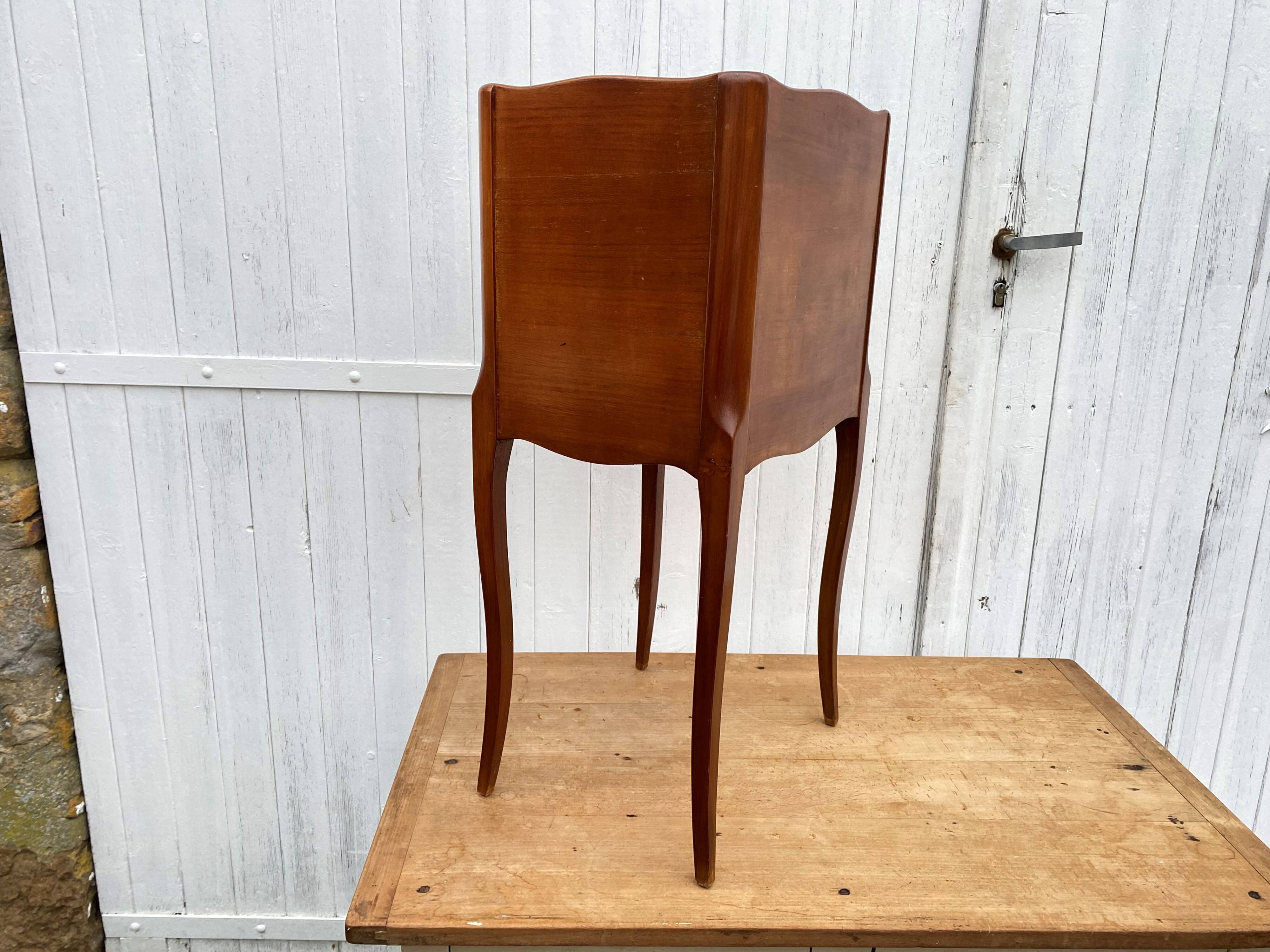 Cherry wood bedside table with 1 Louis XV style drawer