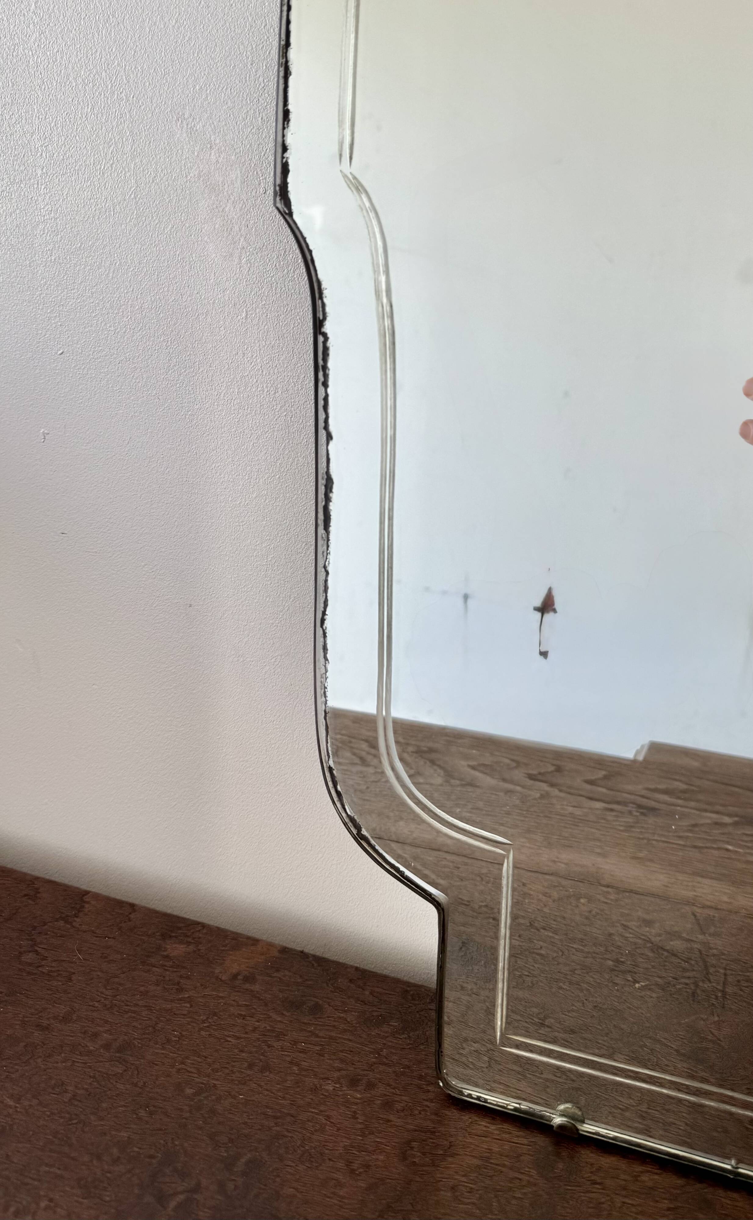 Large Vintage Mirror Frameless