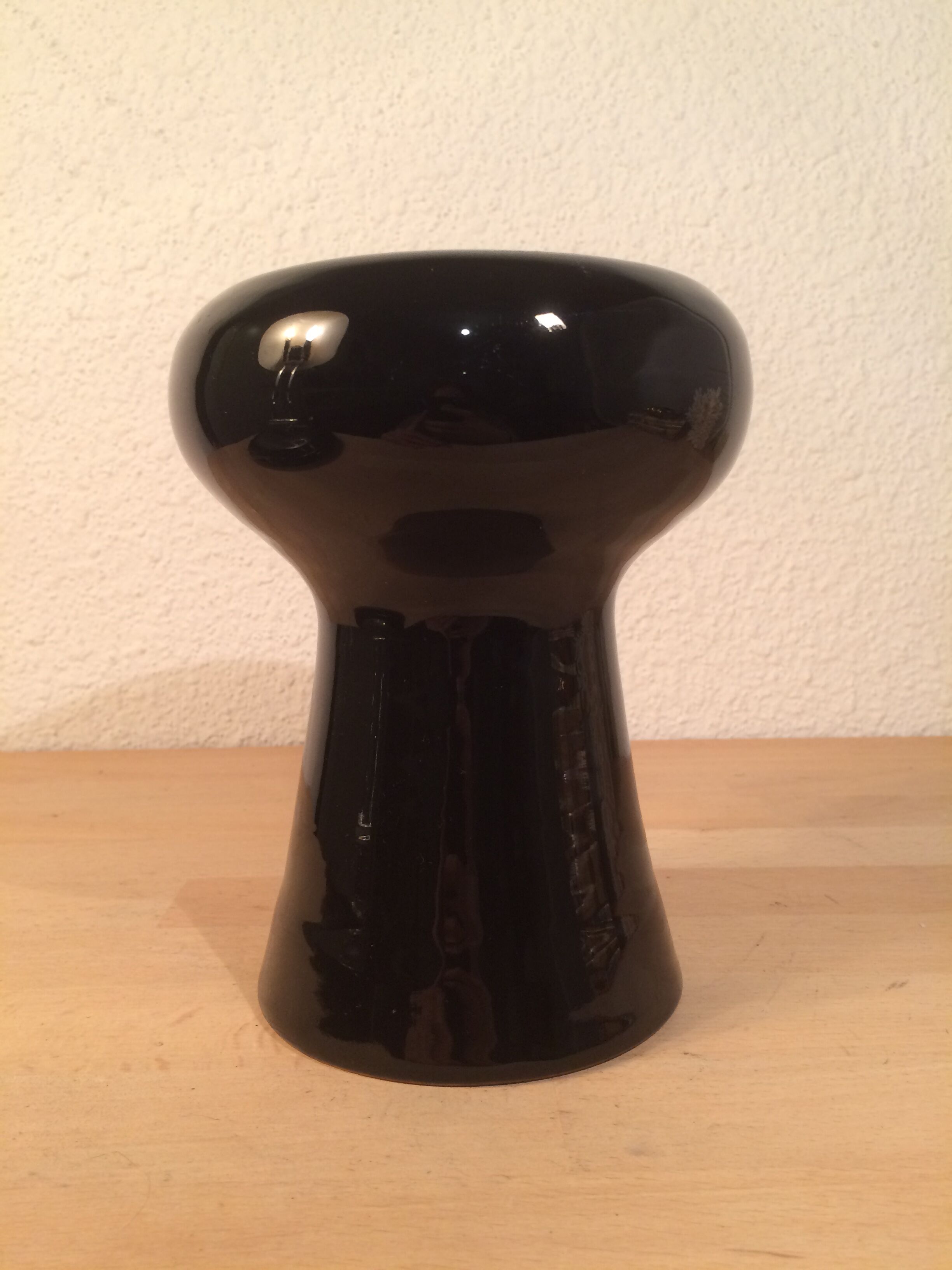 Modernist black ceramic vase