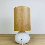 Vintage white ceramic fig lamp, dried flowers, 70s