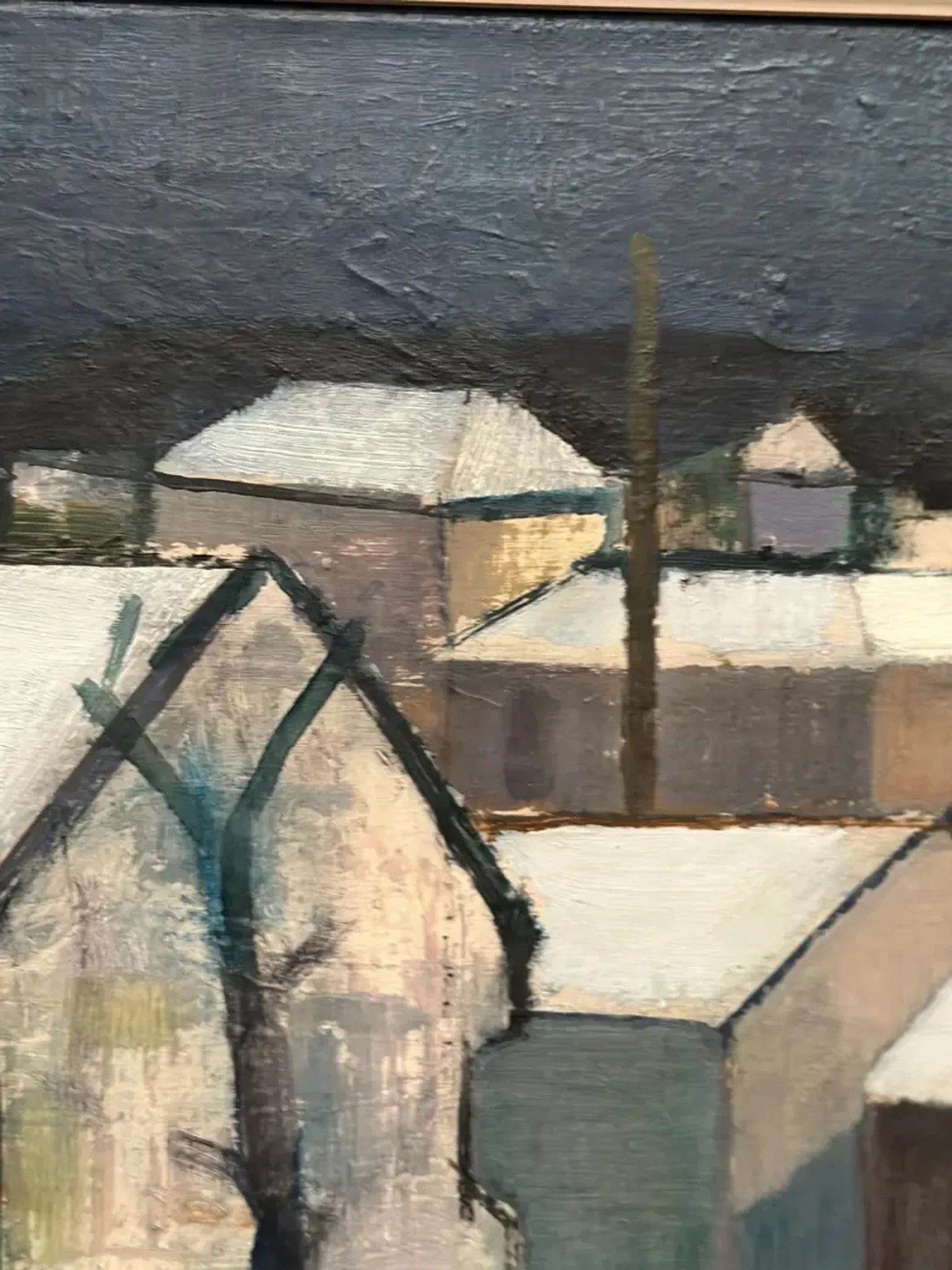 Original Swedish Oil on Canvas – "Winter Night in the City" by Helmer Forslund – Signed – Vintage and Framed – 45 × 37 cm (17.7" × 14.6")