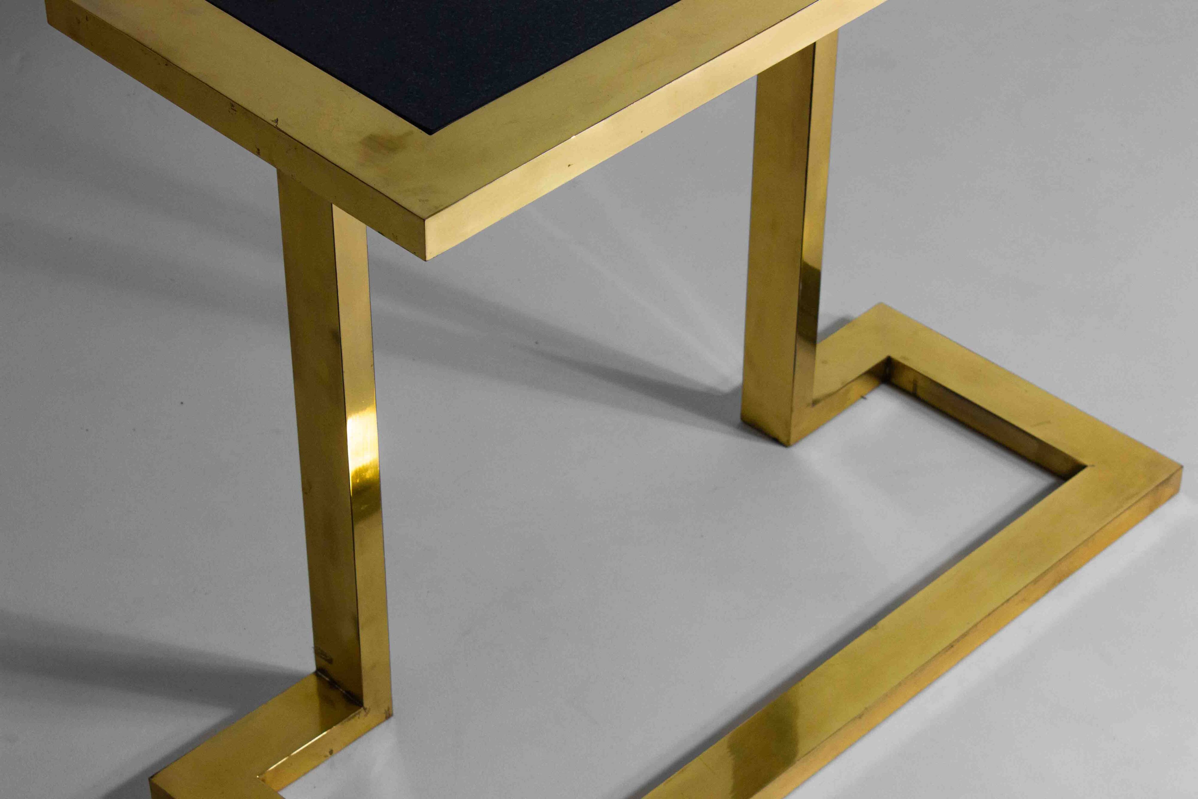 Rare Nucci Valsecchi console in bronze and blue granite, Italy 1970s