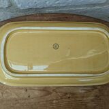 Old rectangular imitation wicker dish Gien Création Val d'Or