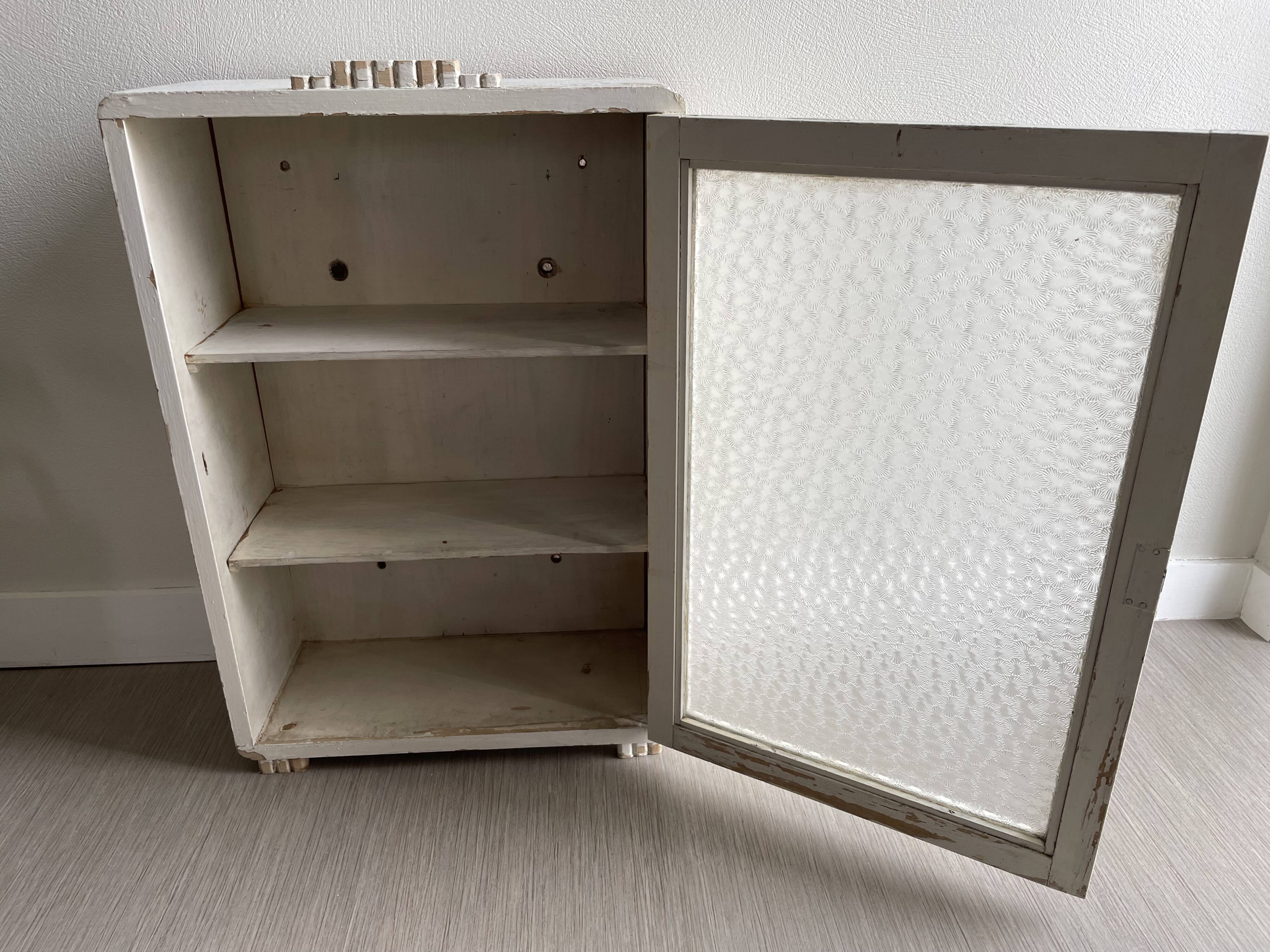 Bathroom cabinet pharmacy patinated wood