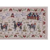 Hand knotted rug, vintage turkish rug 54x193 cm