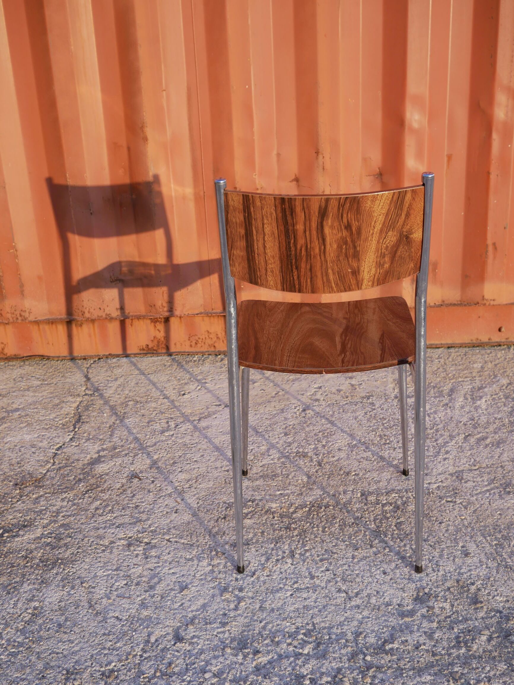 5 chairs vintage wood and metal