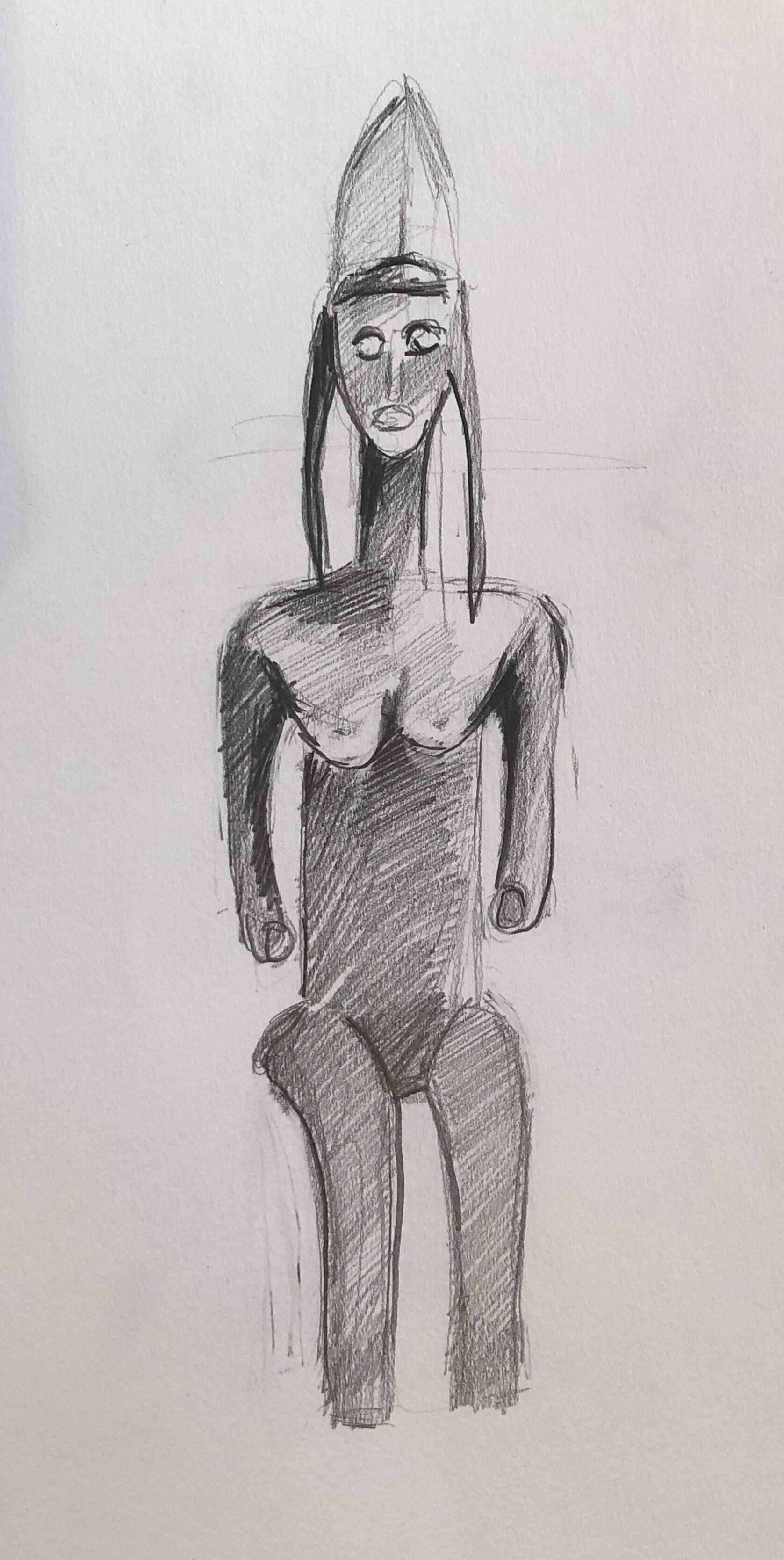 African Sculpture Drawing