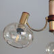 Chandelier 1970 brass gilded globes smoked glass italian