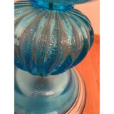 1980s Italian Venetian Blue and Silver Murano Glass Style Coffee Table