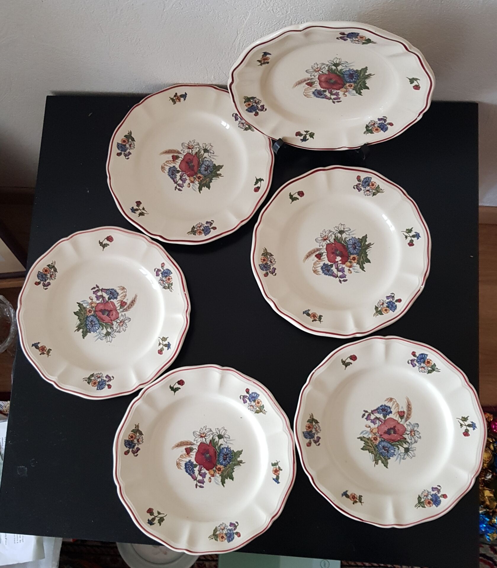 Set of 6 dessert plates, Sarreguemines Agreste