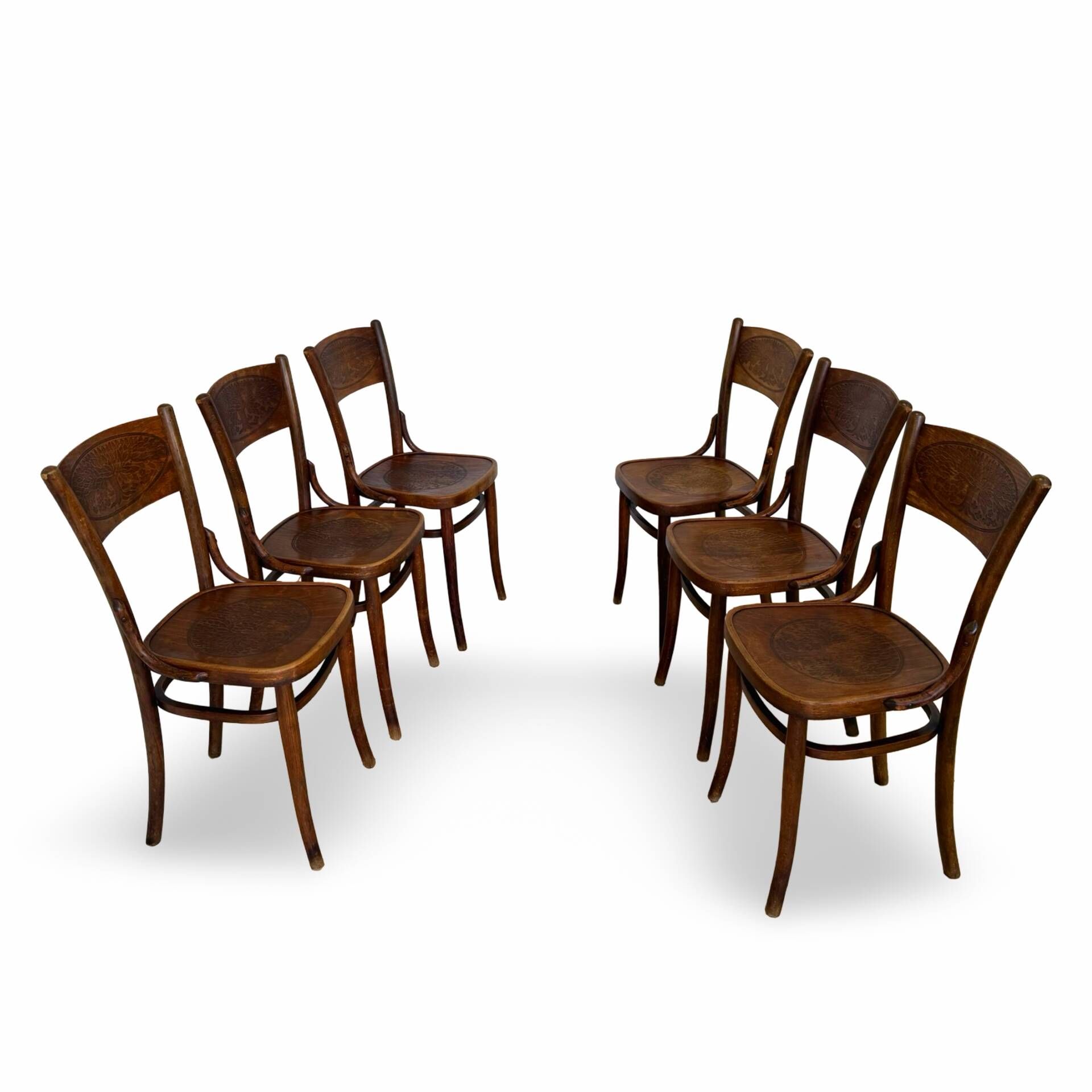 Set of six Authentic antique bentwood chairs, Antonio Volpe