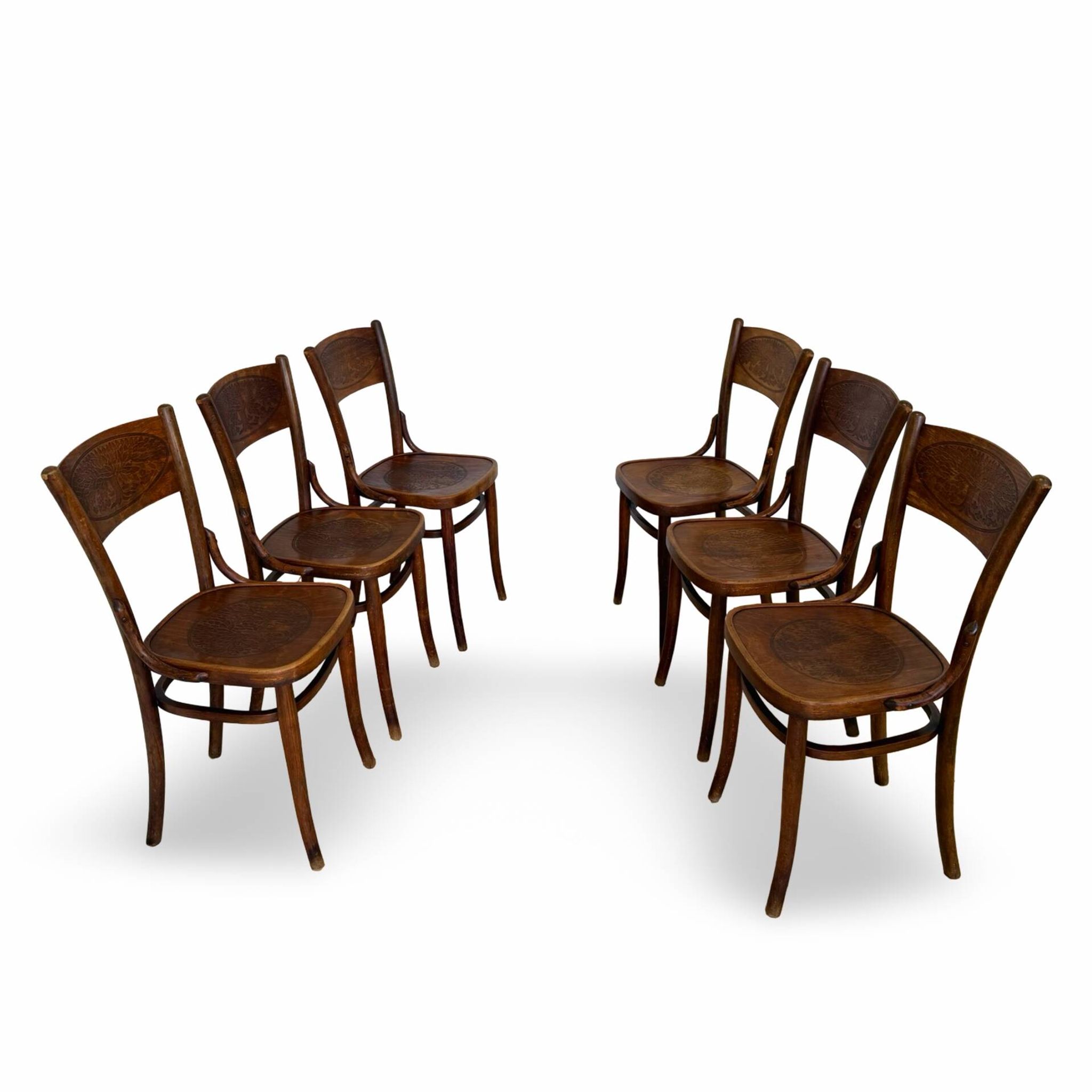 Set of six Authentic antique bentwood chairs, Antonio Volpe