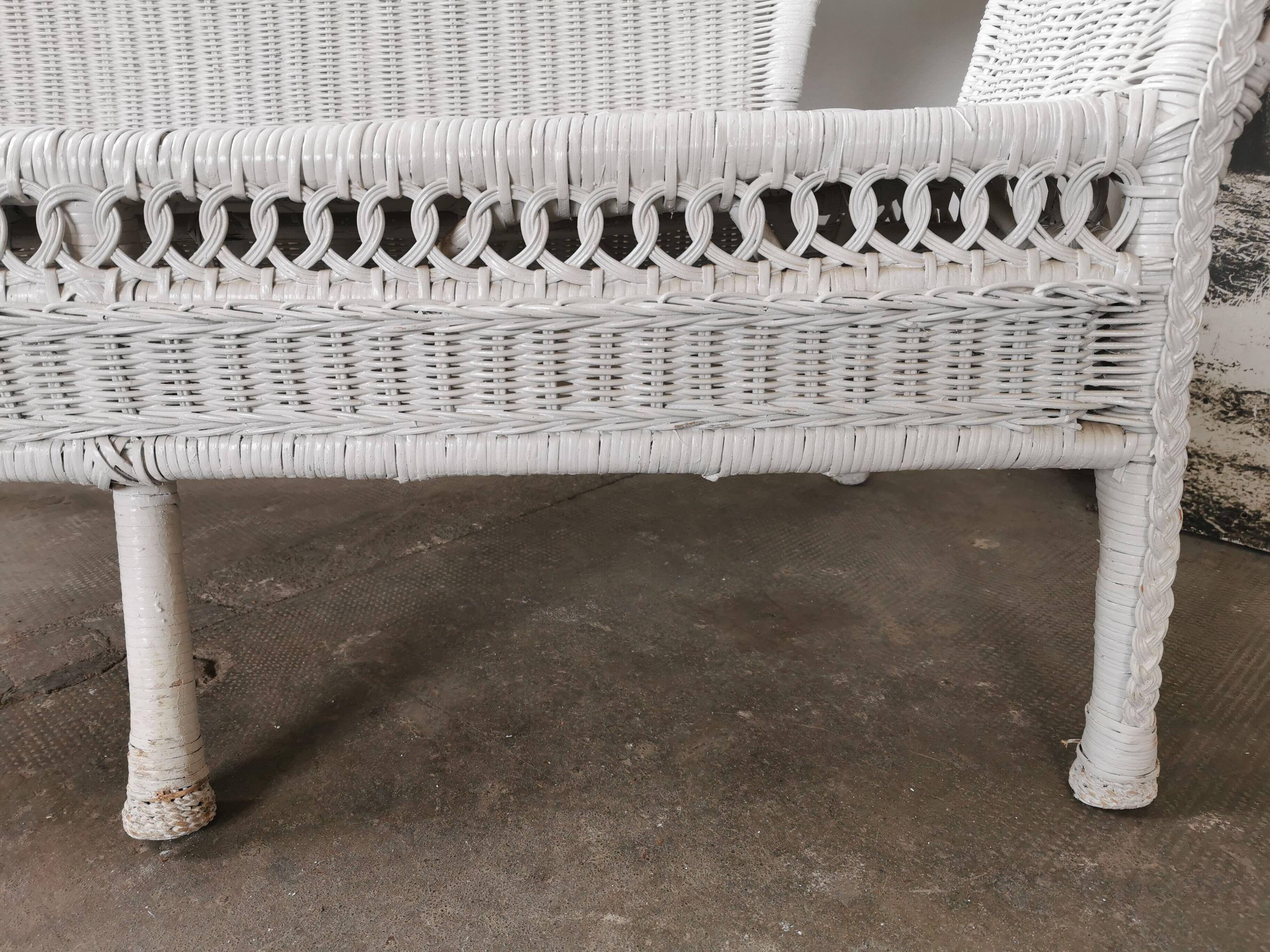 Wicker bench, rattan