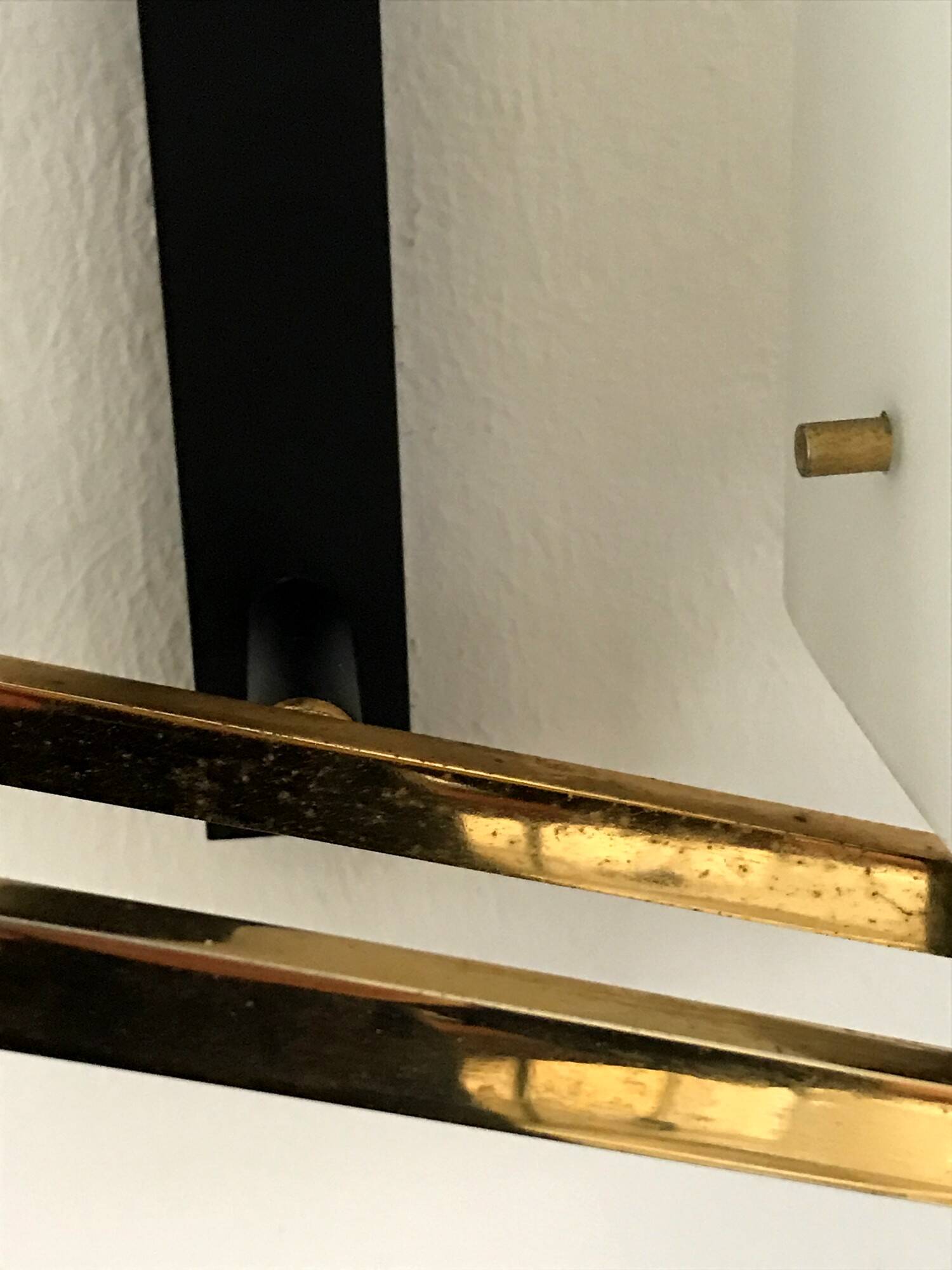 Arlus opaline and vintage steel wall light from the 1950s