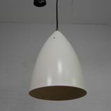 Vintage hanging lamp, aluminum shade, with new wire