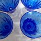 Set of six blue walking glasses "Biot" by Saba.