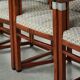 In very good condition Art Deco design dining chairs with fabric upholstery
