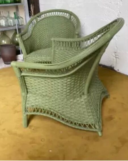 Paire de fauteuils rotin