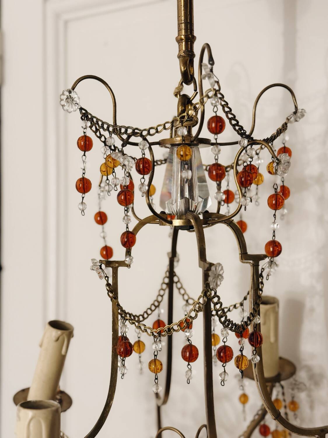 Glass bead chandelier