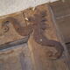 Old door eighteenth coffered fittings