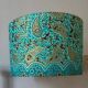 vintage fabric lampshade with golden paisley pattern