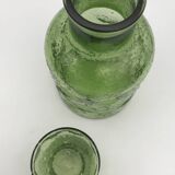 CARAFE Vintage en VERRE Vert de style Empoli à effet 24,5 cm