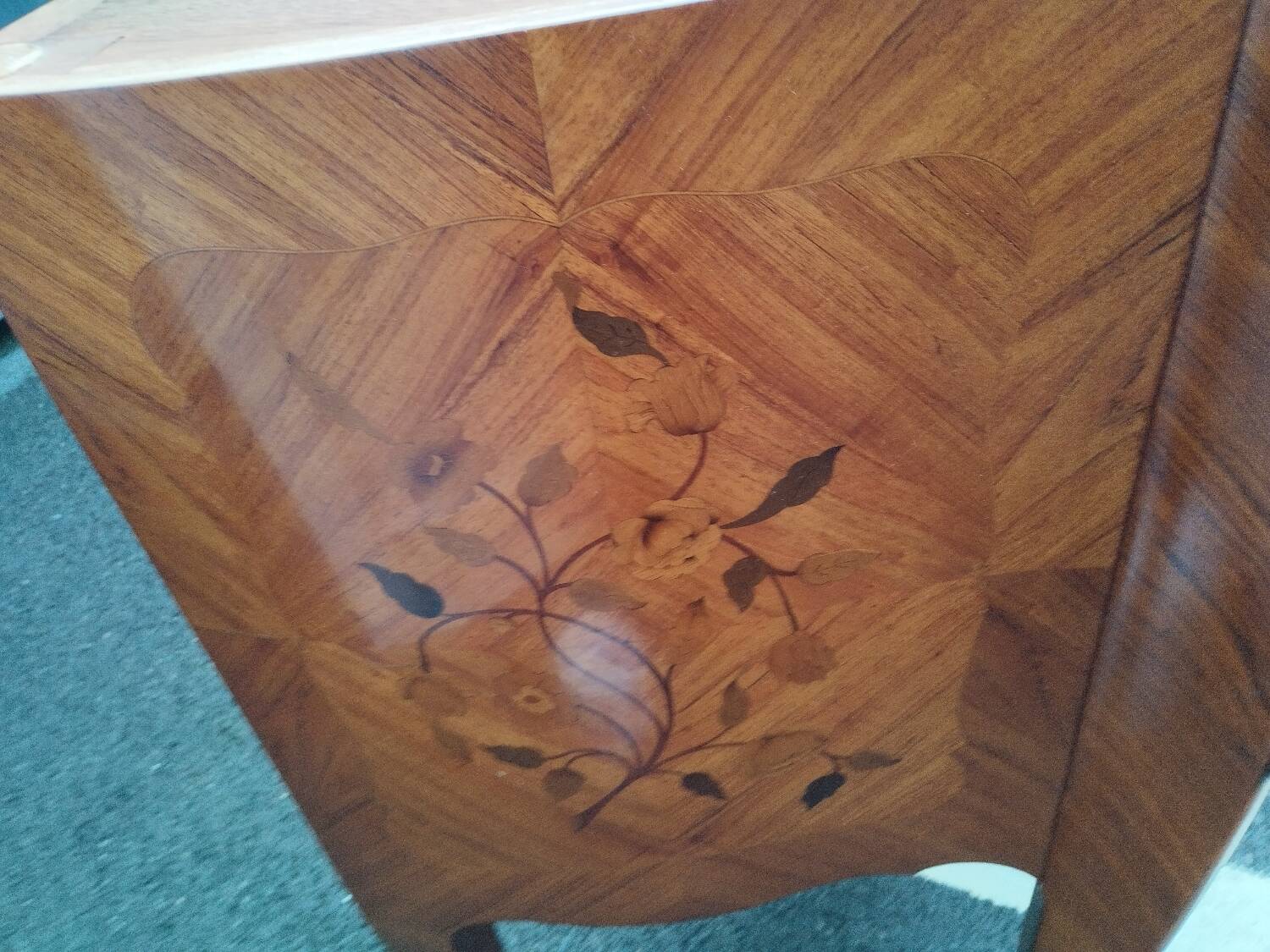Old louis xv style marquetry chest of drawers