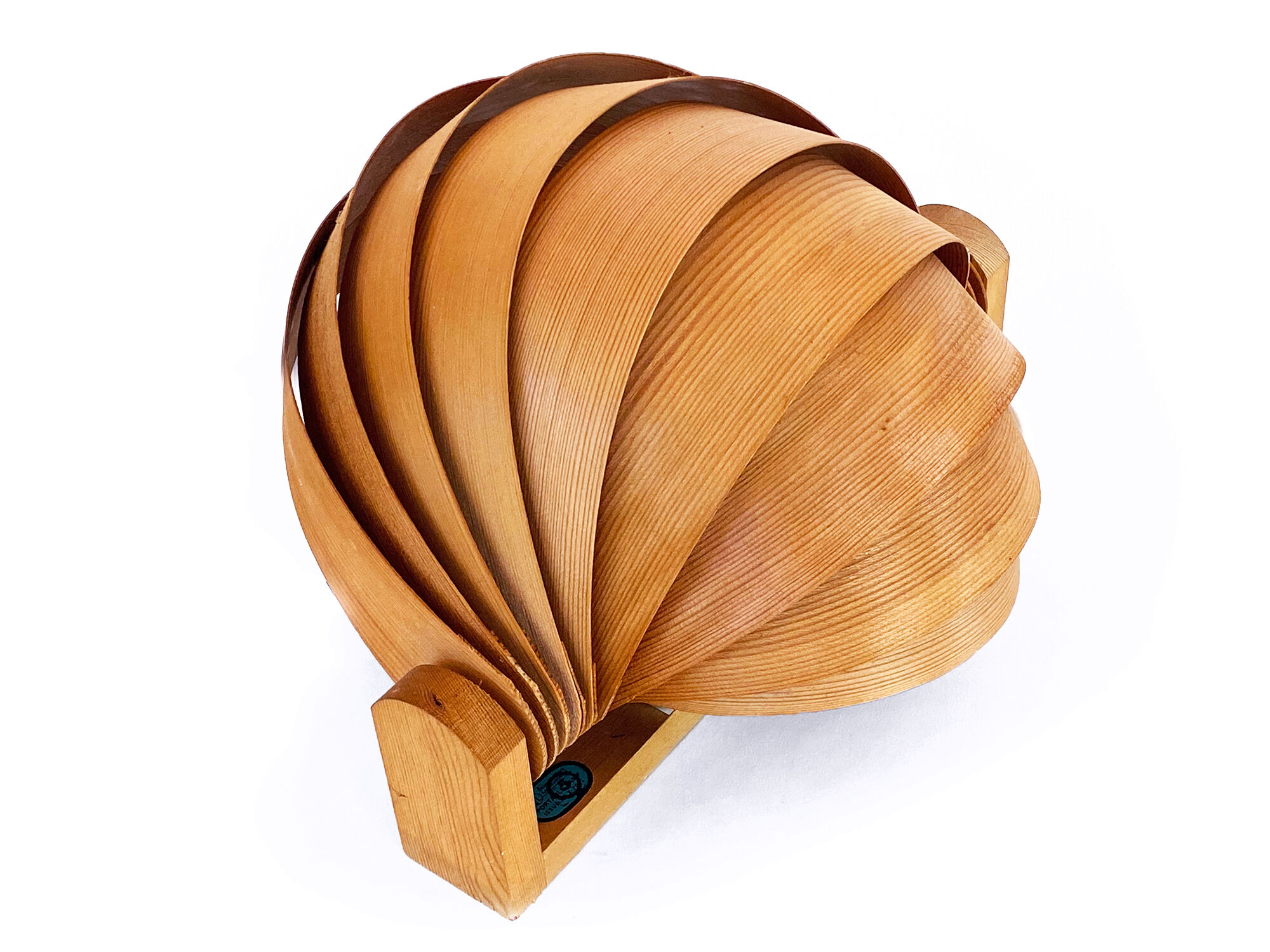 Pine veneer wall lamp/visor light by Translandia. Denmark 1960s
