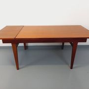 Vintage Scandinavian 50s 60s teak dining table with extension