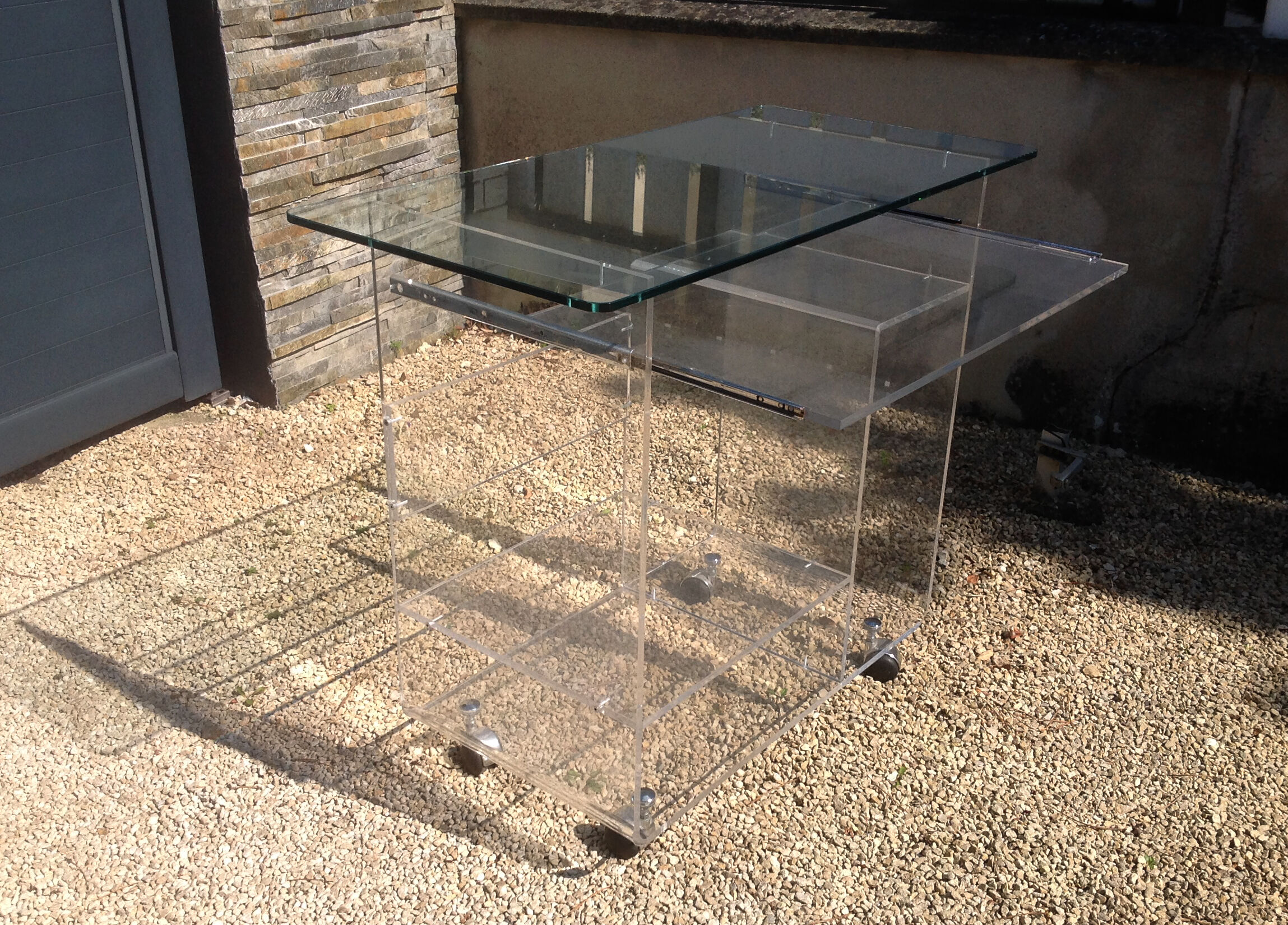 David Lange vintage plexiglass table