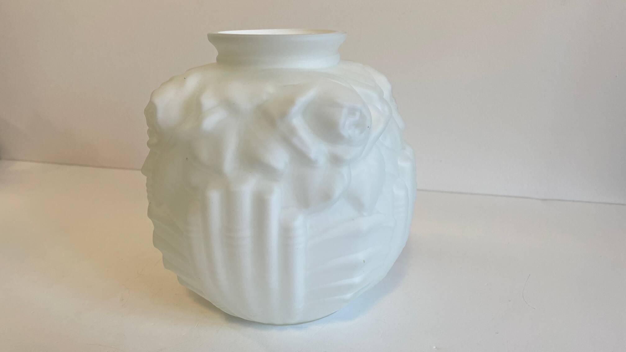 Art Deco glass paste ball vase